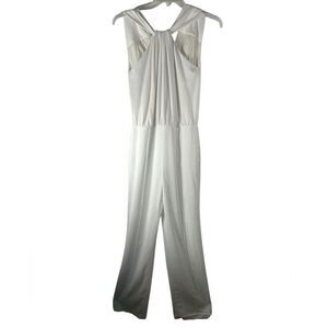St John womans cream Pantsuit Jumpsuit 8 off white halter silk capsule modern